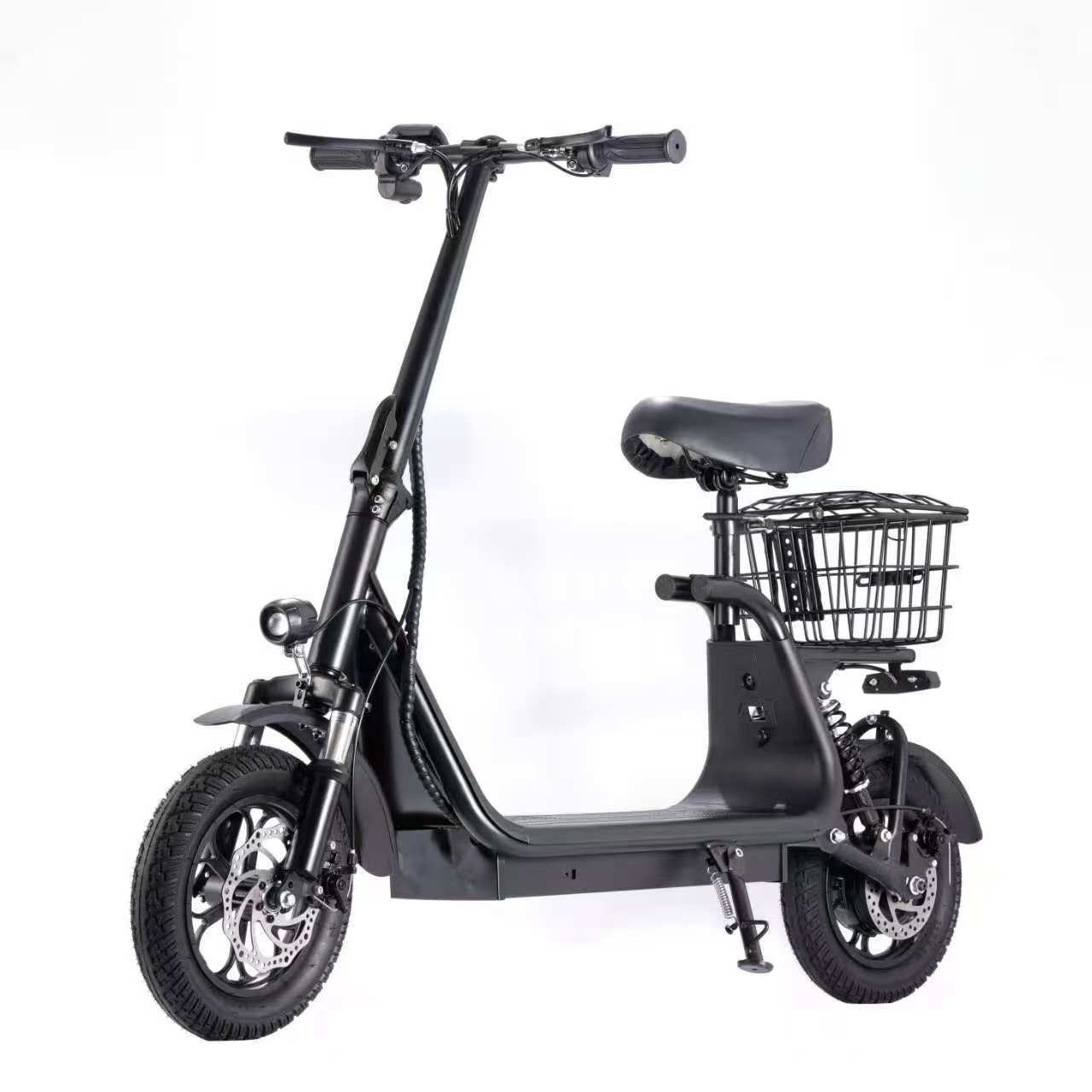 Cross-border foldable electric scooter with long range, two-wheeled vehicle for urban commuting, portable shock-absorbing scooter