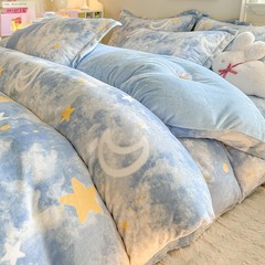2025新款牛奶绒被套单件冬季保暖珊瑚绒150x200x230被罩被单