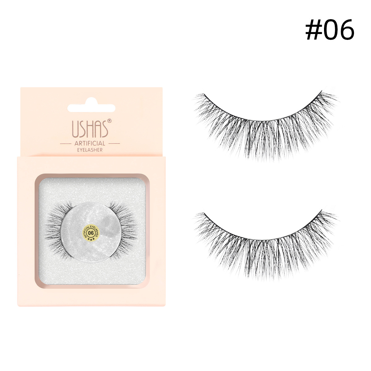 USHAS venta al por mayor pestañas falsas pestañas gruesas delgadas ojos largos pestañas CT210