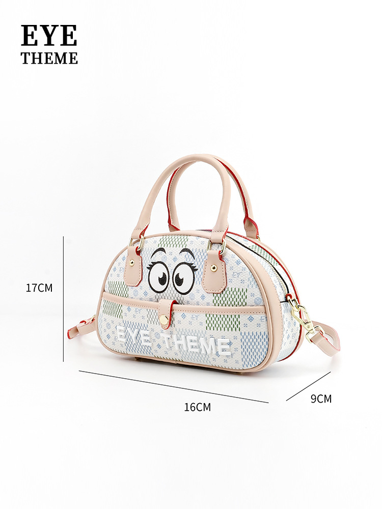 Caricatura extraña bolsa semiridonda impresa de contraste almohada bolsa de tramo inclinada bolsa de personalidad práctica 2682 #