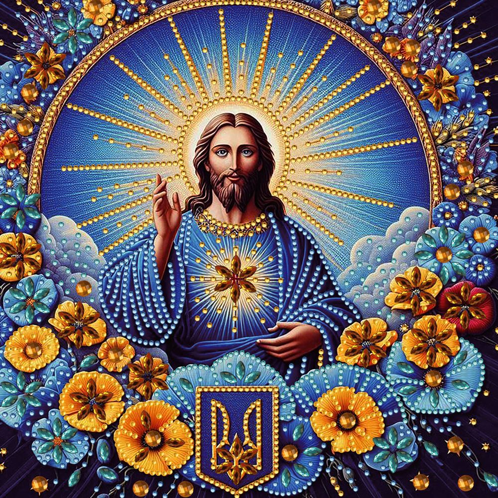 Pintura artesanal con diamantes