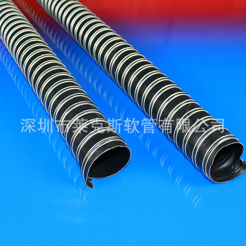 耐300度高温风管高温矽胶风管阻燃风管红色矽胶风管黑色矽胶风管