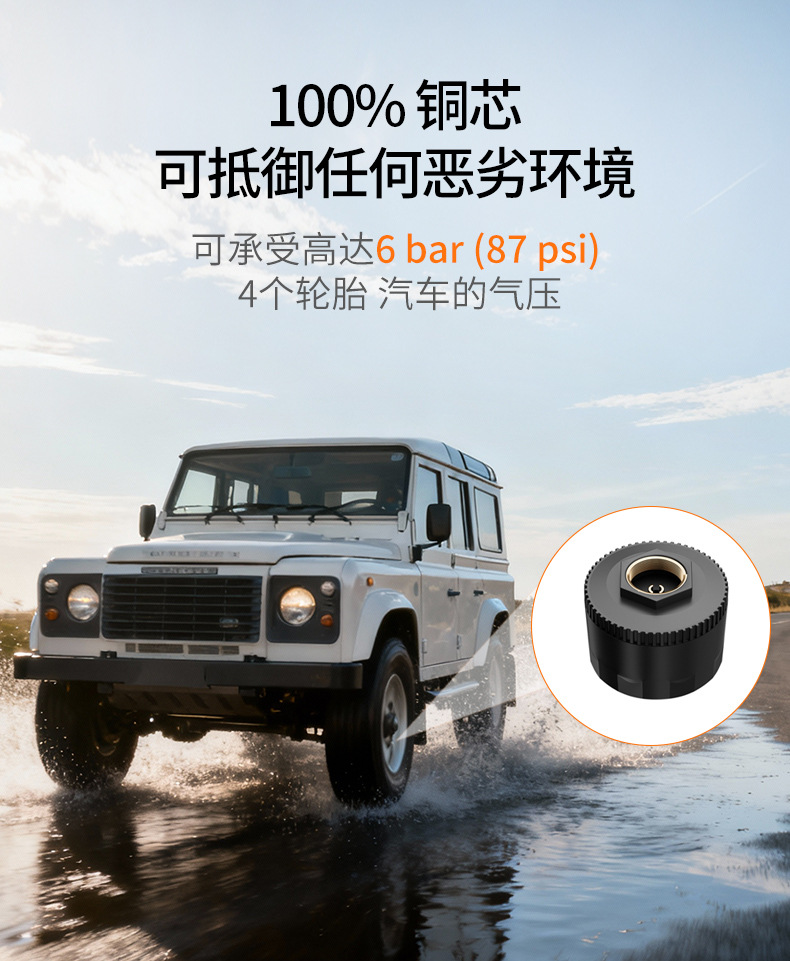 Tire Pressure Monitor Without Power Supply, Tire Pressure Detector with Mobile App, Dual Display Tire Pressure Sensor, Bluetooth App