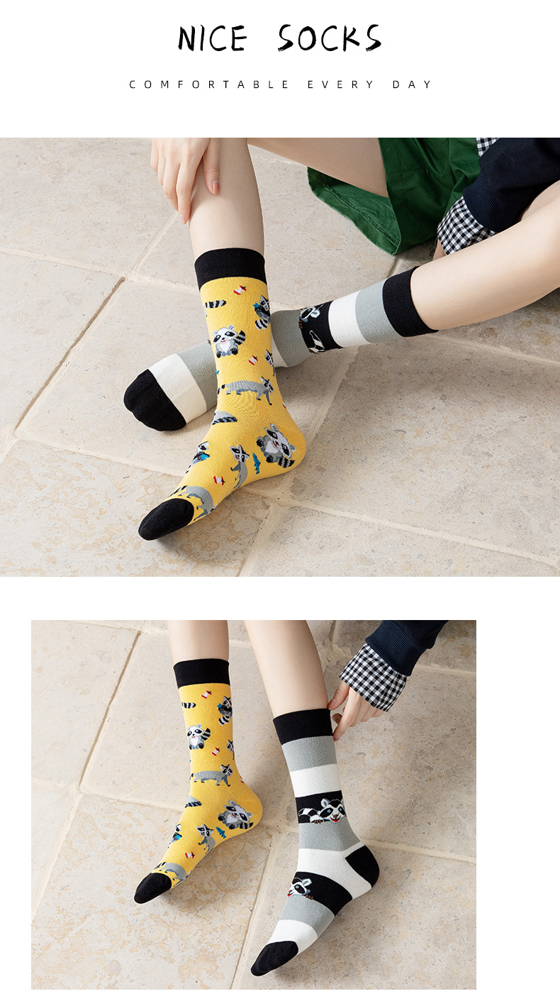 780g Weight Sock Classification 1 Set Quantity Daily Occasion Sweatproof Function Cartoon Pattern All Seasons Season Unisex Gender Cotton Fabric Fashion Style Unisex Fashion Cartoon Cotton Crew Socks 1 Set 13
