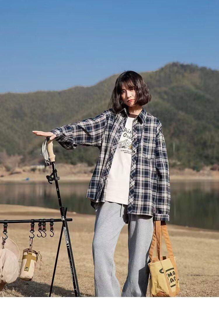 Plaid INS New Standard Trendy Long Sleeve Elegant Youth Popular Men's Harajuku Fashion Spring Autumn Shirt Daily_viptrois.com
