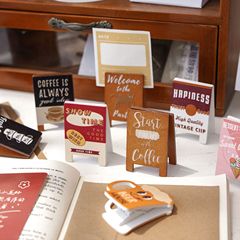 Yuezhen Retro Series Message Holder Cute Wooden Photo Holder Desktop Ornament Note Holder Office Supplies Business Card Holder