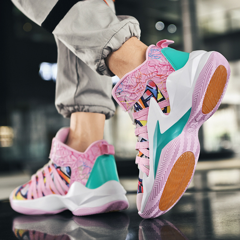 New Mandarin Duck Basketball Shoes Men's Low-top Student Sports Basketball Shoes Outfield Cement Floor Boots Women's Breathable Lovers Shoes