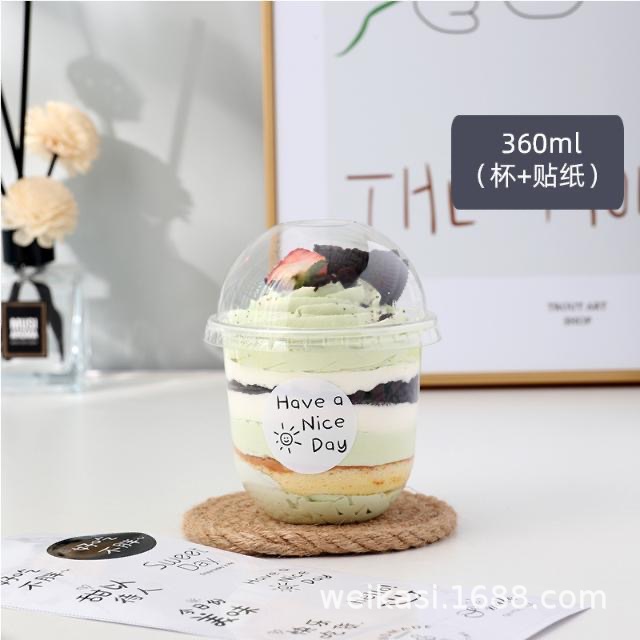Internet celebridad Bobo taza de múltiples capas de frutas salvado helado sundae helado taza de grasa mousse taza de la torta taza en forma de U