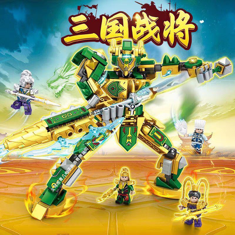 New Leqi 520 Three Kingdoms War Will 8 in One Guan Yu Mecha Lu Bu Zhao Yun Zhuge Liang Children's Assembled Building Blocks Gift New Leqi 520 Three Kingdoms War Will 8 in One Guan Yu Mecha Lu Bu Zhao Yun Zhuge Liang Children's Assembled Building Blocks Gift