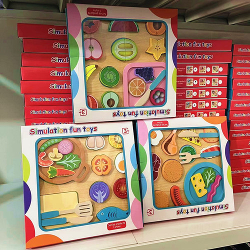 Cross-border baby puzzle Montessori early education educational toys shape matching children's three-dimensional kitchen cooking cut and play