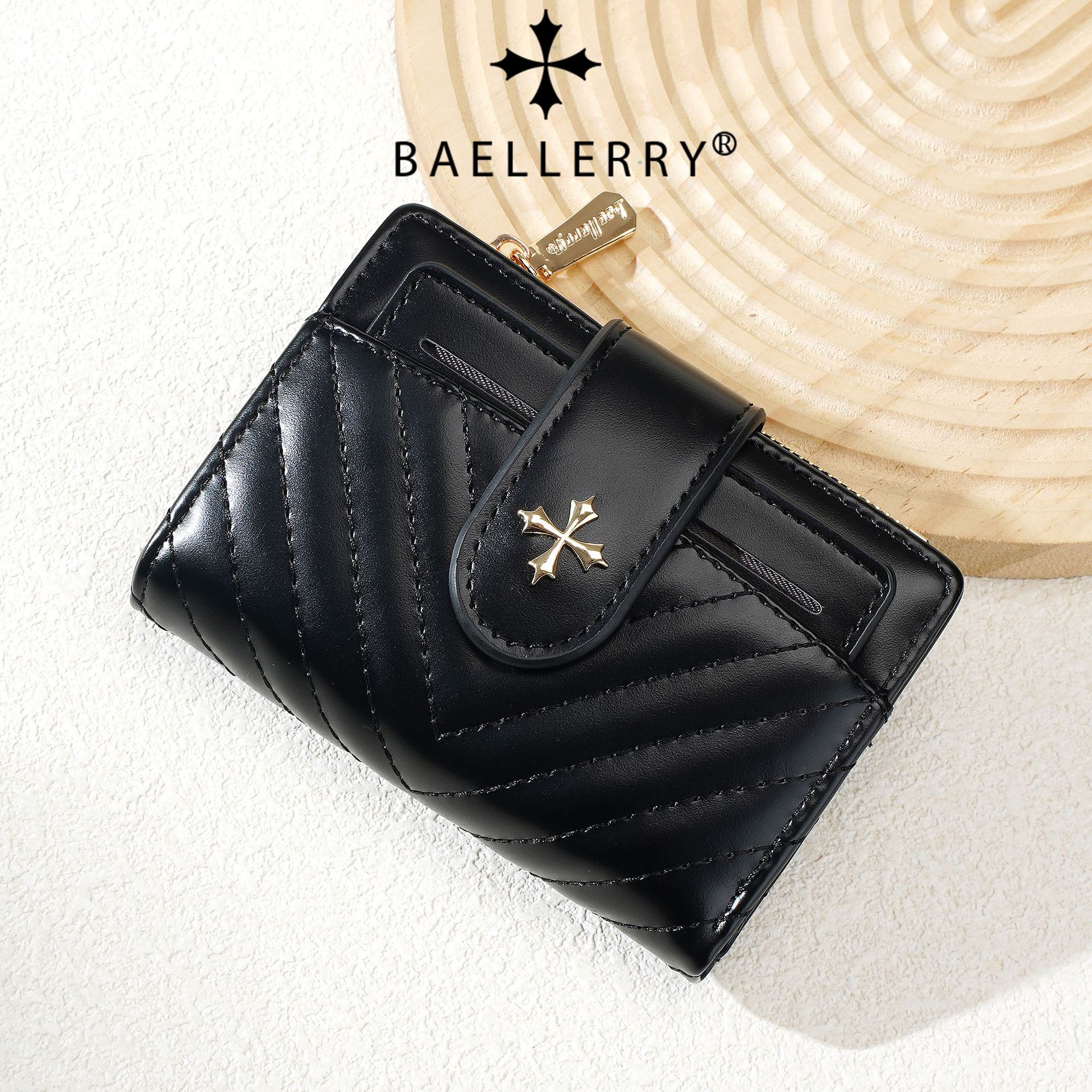 Cross-Border New Style Women's Short Wallet, Korean Style Trendy Multi-Card Slot Fashion High-End Versatile Zipper Coin Purse for Women