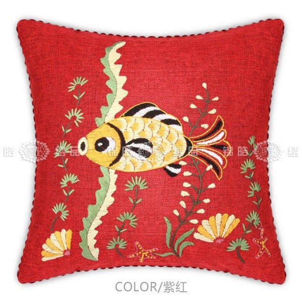Fábrica al por mayor de color de impresión bordado de la cinta hecha a mano DIY paquete de material cojín funda de almohada flor frente mariposa volando doble platillo Flying dance