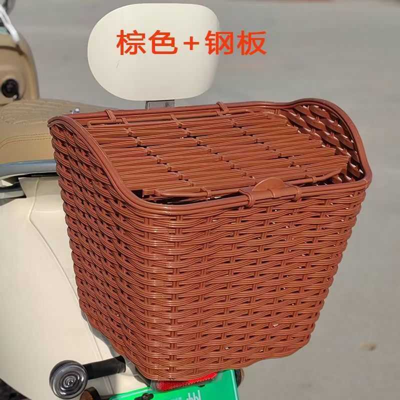 摩托车电动车挂篮菜篮子后置前置自行车车筐书包车篓通用加大后尾|undefined