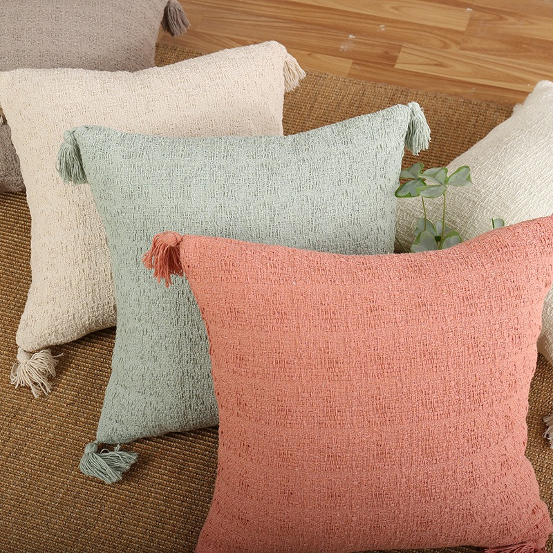 Moderno simple bordilla almohada sala de estar dormitorio cabezal de cama respaldo almohada cubierta de alojamiento en el hogar de tela sólida sofá almohada