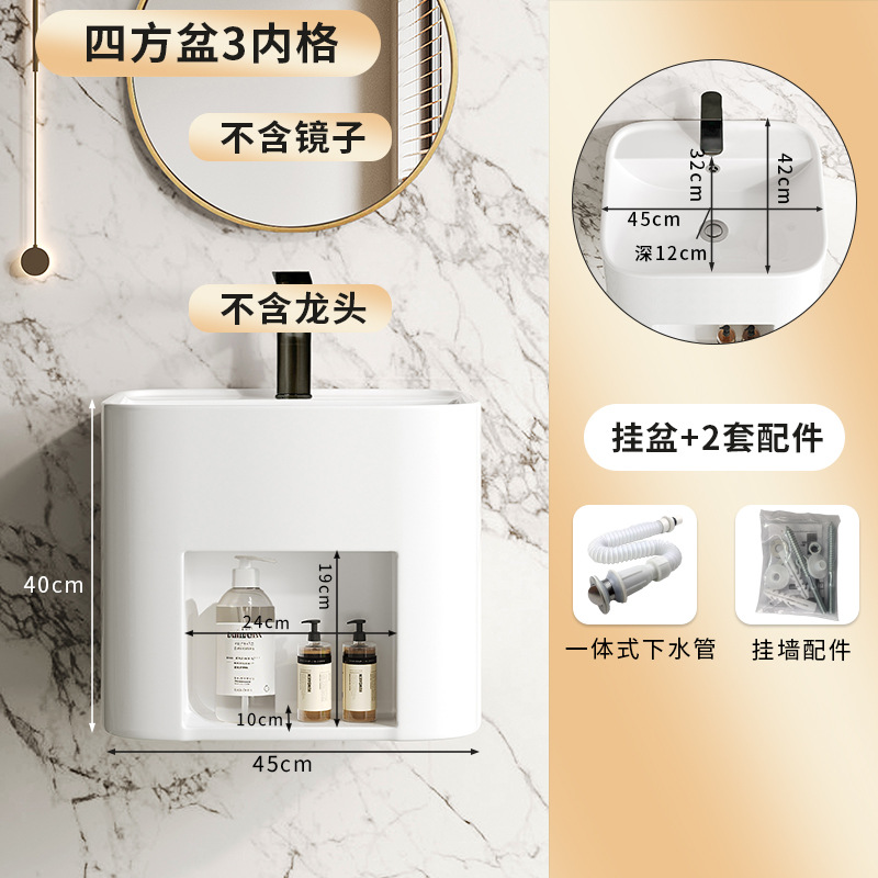 Crema de viento colgante tipo pared lavabo cerámico elíptico lavabo