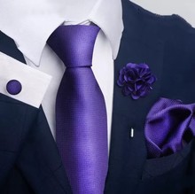 领带四件套礼品款8件套装现货新品领带礼品2023商务职业领带紫色
