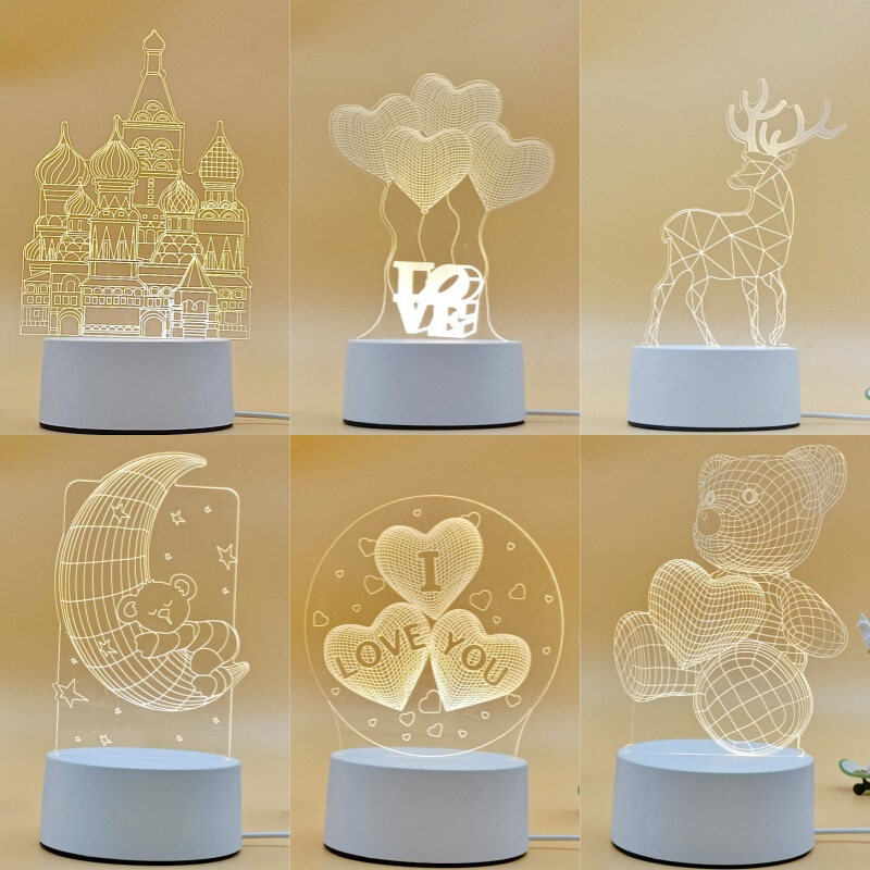 Cross-border explosive creative gift 3d night light children's holiday gift acrylic atmosphere light hand gift light led