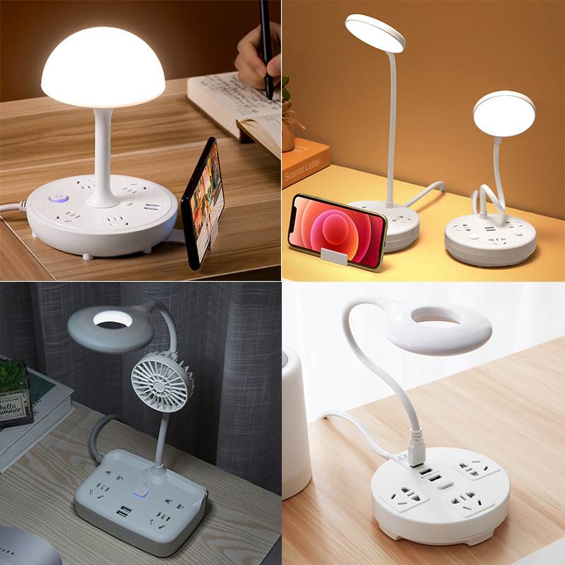 台灯插座厂家多功能usb插排带长线电源接插线板LED夜灯礼品排插