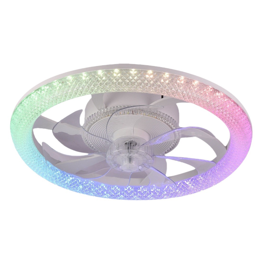 Transfronterizo caliente RGB dormitorio ventilador de techo luz graffiti inteligente restaurante ventilador luces Zhongshan ventilador lámpara fábrica