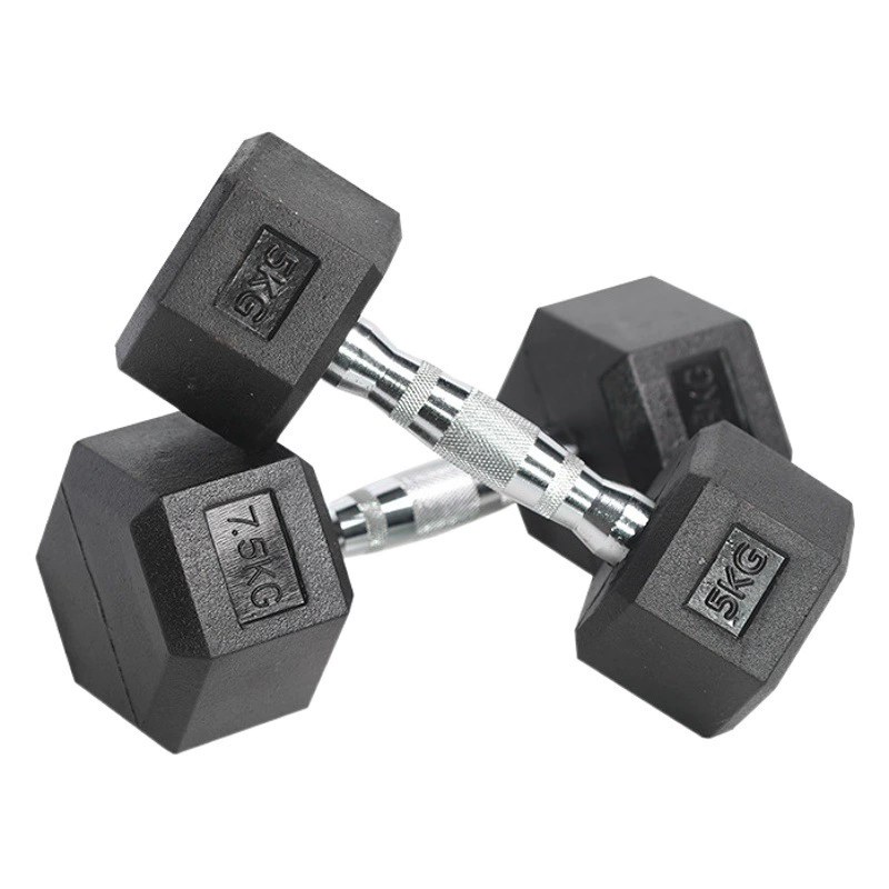 Фабрика прямая шестиугольная пластиковая гантель оптом мужские руки мышечная тренировка тренажерный зал частное образование Спортивные товары оборудование для фитнеса