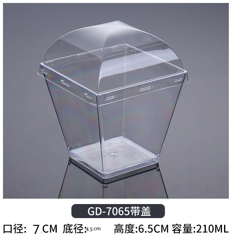 Vasos desechables transparentes para postres con tapa y cuchara, para gelatina y mousse