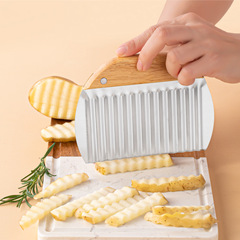 Stainless steel potato cutter home use multi-functional kitchen potato wave knife vegetable cutter french fries fancy knife french fries