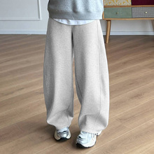 热销弯刀运动裤女2025冬季新款大码宽松显瘦加绒直筒阔腿裤