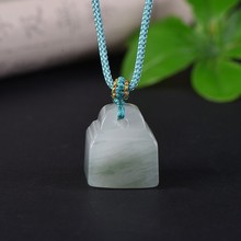 新疆金丝玉天山翠称心如意吊坠小秤砣玉石挂坠迷你印章可雕刻