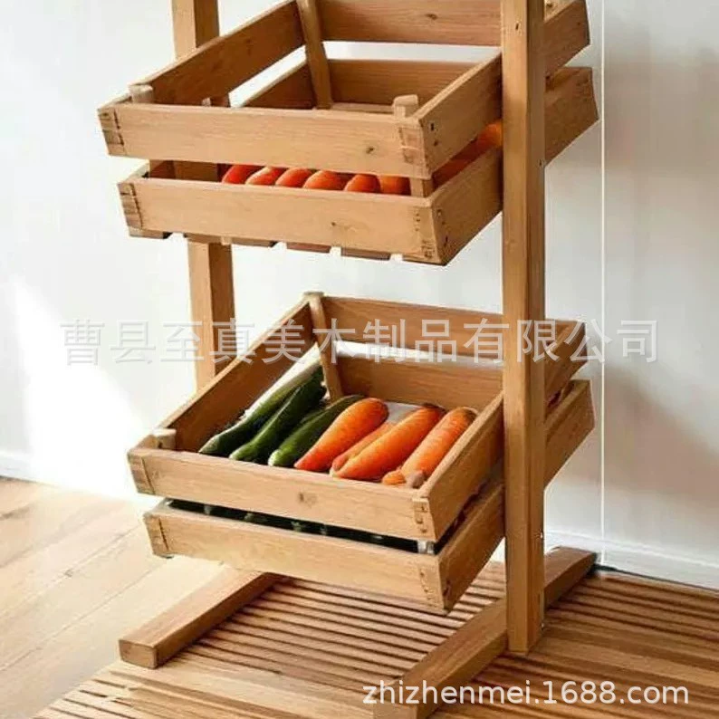 Деревянная многослойная подставка для овощей Фруктовая корзина корзина для хлеба Деревянная подставка для хранения на кухне