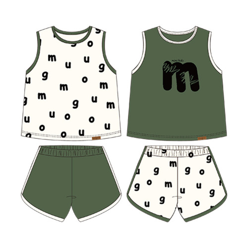 Baby and Toddler Striped Waffle Collar Top Set 2024 Summer New Fashion Unisex Baby Summer Outfit