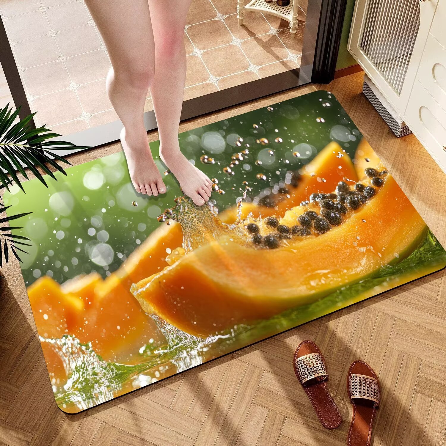 3d Fruit Diatomaceous Earth Bathroom Bath Mat Non-slip Absorbent_voghion.com