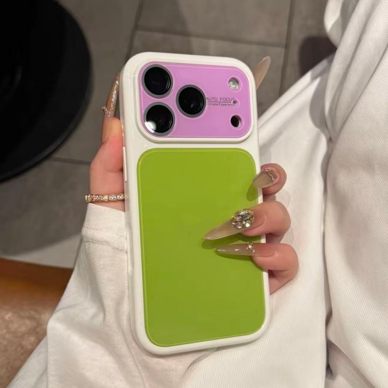 Dopamine Colour Block Phone Case For Iphone Silicone Shockproof_voghion.com