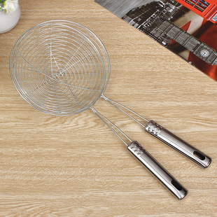 Magnetic stainless steel 16cm wire leakage household nine-bead steel handle durable kitchen frying tools spoon colander wholesale
