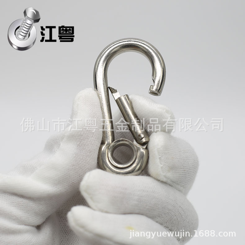 直供弹簧锁扣 卡扣绳扣保险扣304不锈钢弹簧登山扣链条连接扣带母