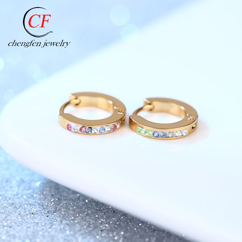 golden retro earrings stainless steel