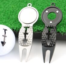 现货高尔夫球叉画线器磁吸球标马克套装草皮修复工具叉磁吸设计