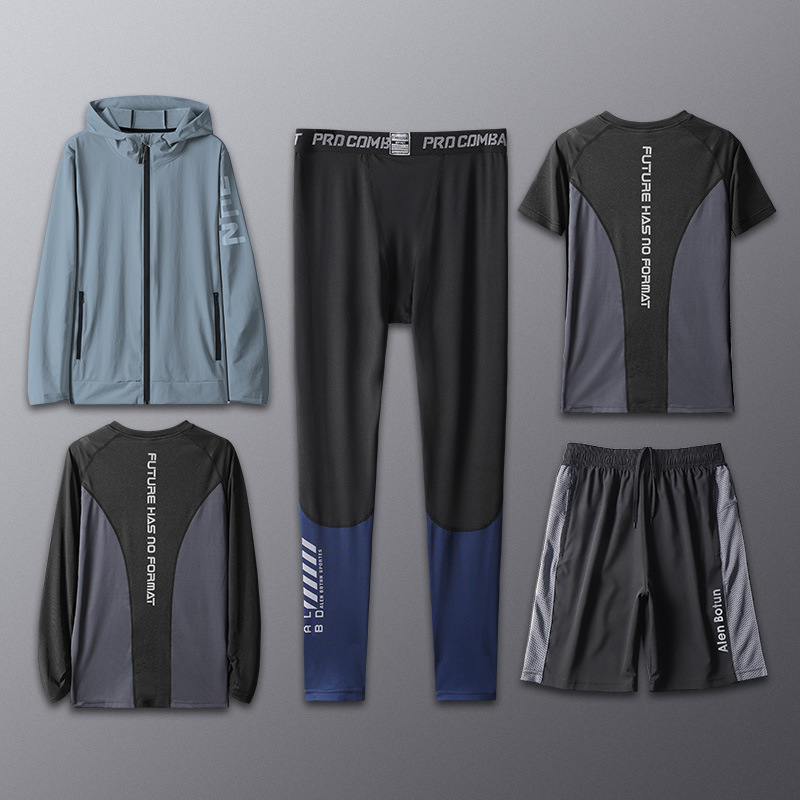 Ropa de fitness hombre rápido seco juego de fútbol de otoño y invierno ropa de carrera suites pantalones de entrenamiento de manga larga equipo de baloncesto