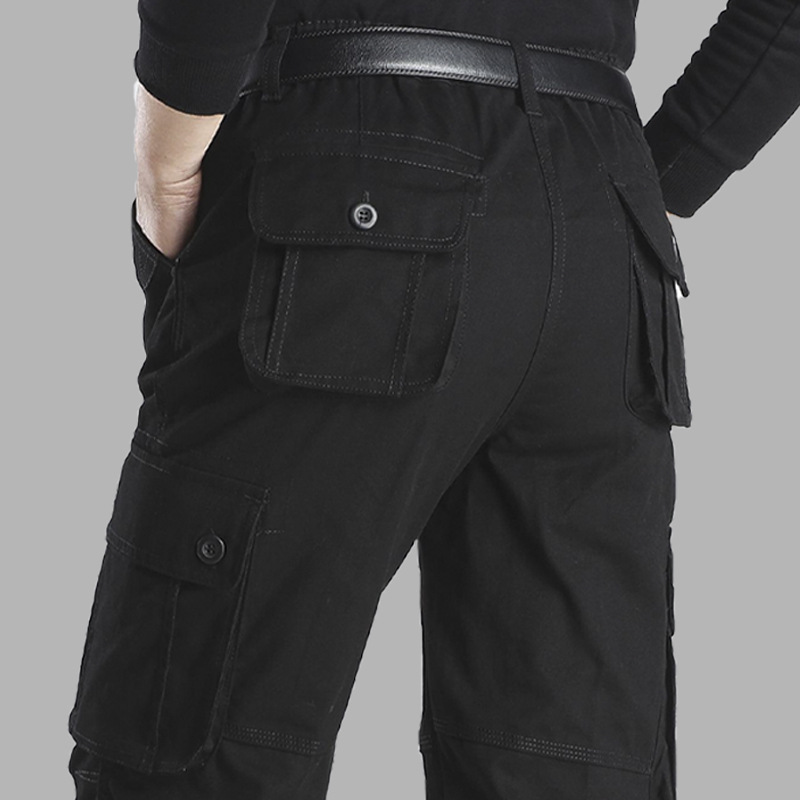Comercio electrónico en el extranjero al por mayor pantalones casuales de los hombres fuertes resistentes al desgaste sueltos rectos multibolsillos sitio de construcción overoles DE TRABAJO