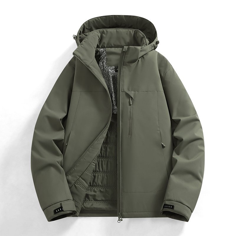 Stylish and simple windproof hooded cotton-padded jacket for teenagers and men, suitable for winter, warm and versatile.