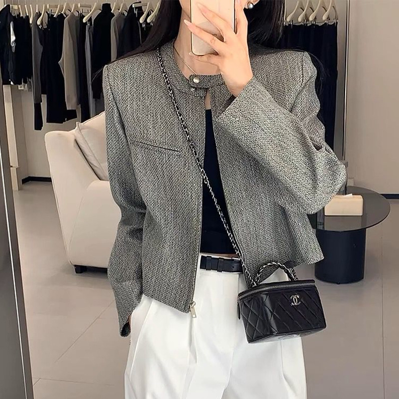 High-end sense small fragrance style short coat women 2024 new niche socialite style temperament tweed suit coat