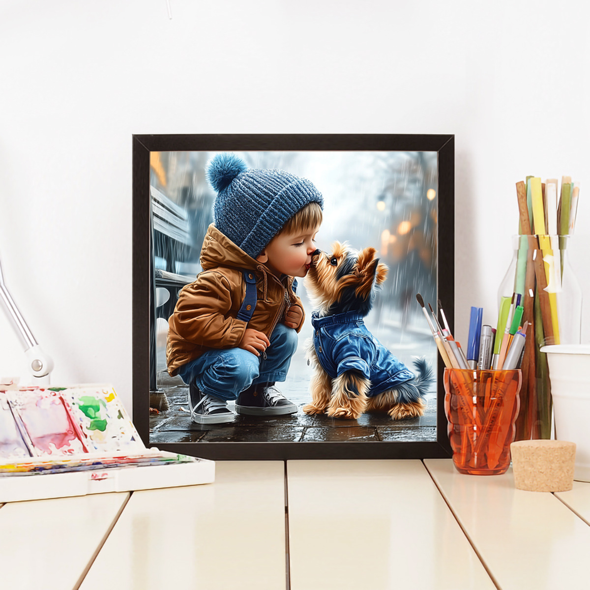 Pegatinas hechas a mano, pintura de diamantes, nuevos cachorros para niños y amigos, pintura adhesiva de resina segura y de alta calidad, artefacto de descompresión de bricolaje