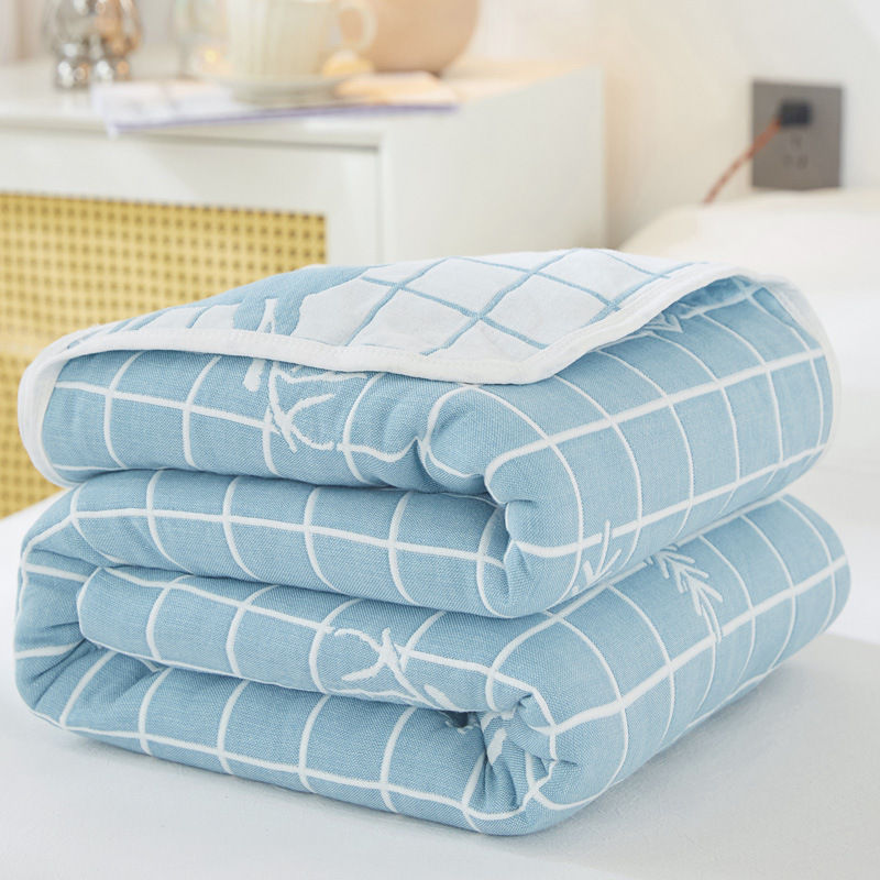 (Fawn Blue) / 90x 100cm "cotton 6 layer yarn" baby