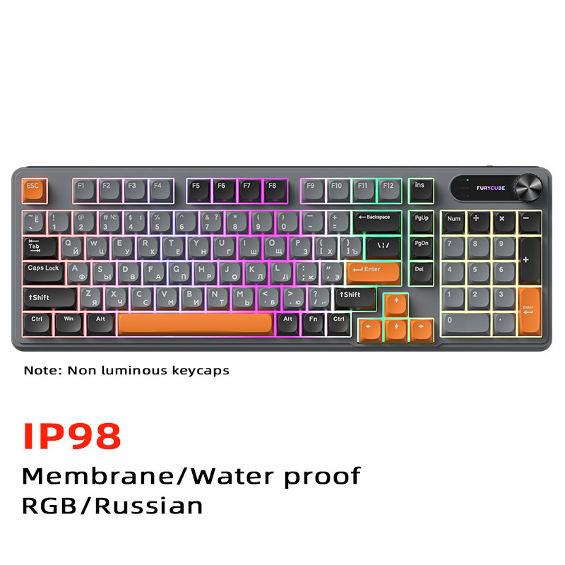 FURYCUBE IP98機械手触り防水キーボードコンピュータゲームコンテスト高颜値有線静音キーボード|undefined