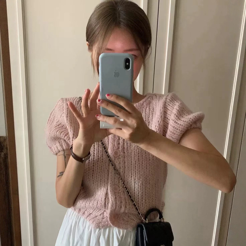 2026 New Women's Cardigan Top, Korean Style, Round Neck, Single-Breasted, Slim-Fit, Sweet Candy Color Sweater Coat 2026 New Women's Cardigan Top, Korean Style, Round Neck, Single-Breasted, Slim-Fit, Sweet Candy Color Sweater Coat