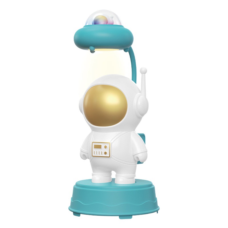 Dibujos animados astronauta Rana dinosaurio unicornio sacapuntas lámpara de mesa USB recargable habitación de los niños LED protección de los ojos lámpara de mesa