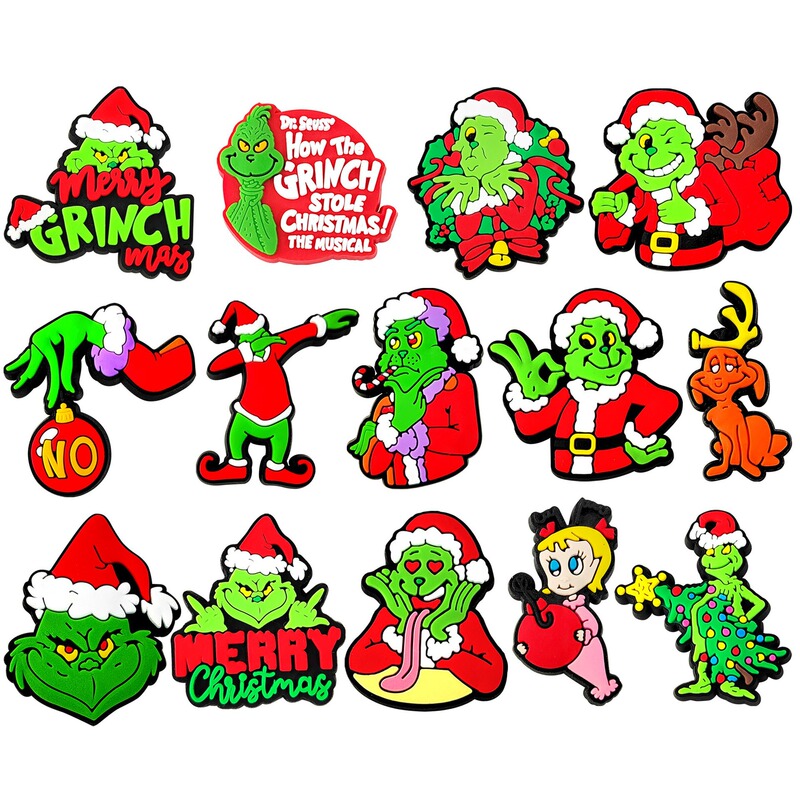 Christmas Grinch Shoe Charms, Clog Shoe Accessories, High-End DIY Shoe Buckles, Zhibixing Cross-Border E-Commerce Wholesale