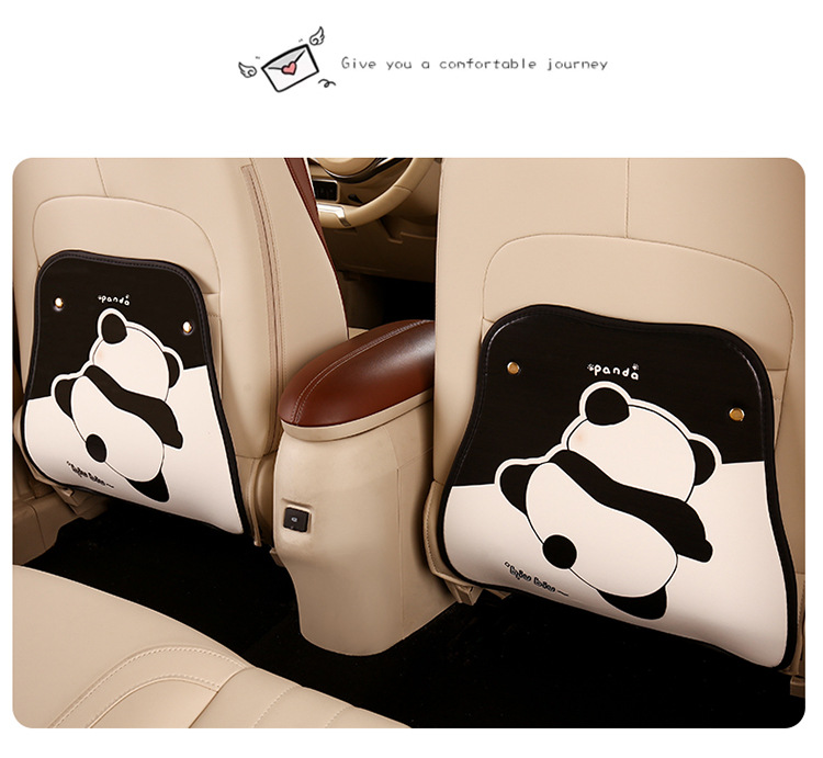 Panda Short-Style Car Seat Back Anti-Kick Pad, Car Seat Anti-Dirt Pad, Anti-Scratch Pad, Suitable for 90% of Cars