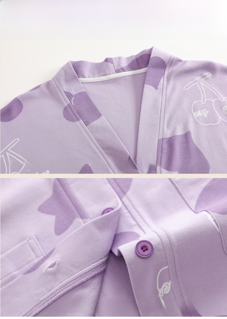 Baumwoll-pyjama-set Für Mädchen Langärmeliges Hausanzug-set Süß_voghion.com