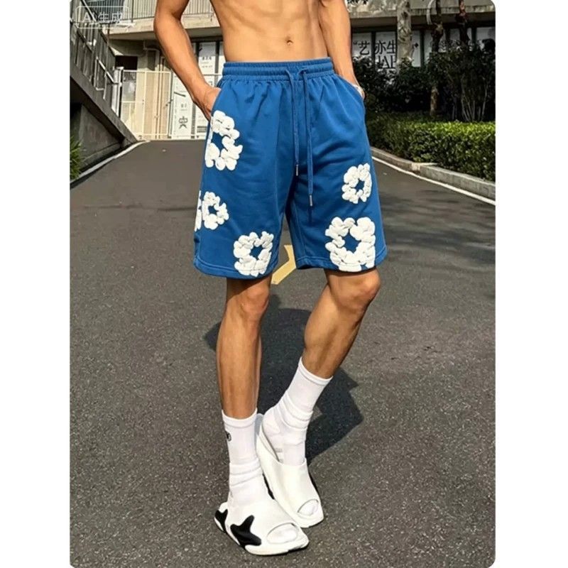 American-style high street cotton sports shorts for men, summer heavy-weight cool breathable pants, basketball quarter-length shorts American-style high street cotton sports shorts for men, summer heavy-weight cool breathable pants, basketball quarter-length shorts