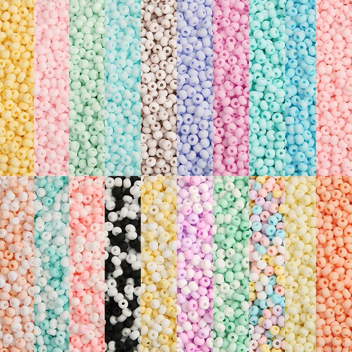 Cross-border 2/3/4mm mineral solid matte glass rice beads handmade DIY ring bracelet stringing beads accessories